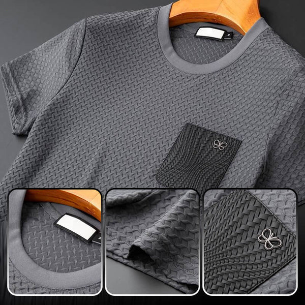 Men's Anti-Wrinkle Houndstooth Sports Short Sleeve Suit