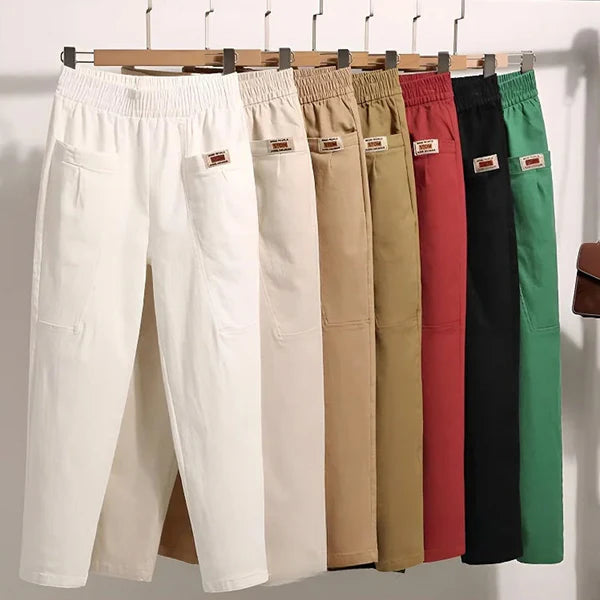 Women's Elastic Waist Cotton Pants